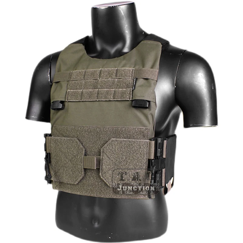 Quick Release Low Vis Slick Breathable Plate Carrier Tactical Vest w/ Cummerbund 