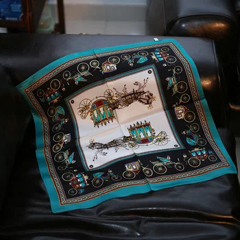 

New silk scarf "European carriage" silk scarf scarf silk square scarf 100% mulberry silk professional commuter