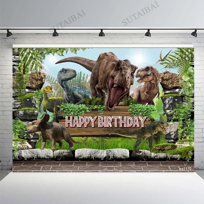 Jurassic Dinosaur Theme Birthday Photography Studio Backdrop Background