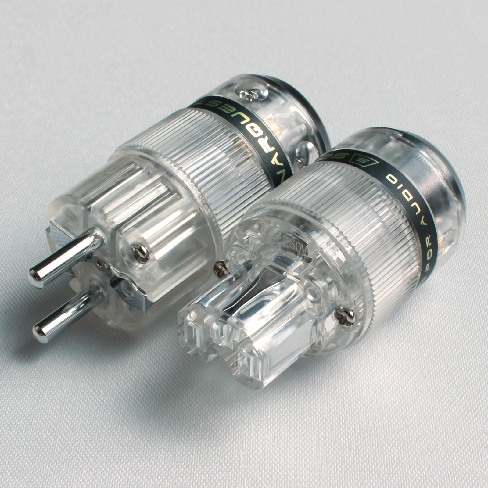 SONARQUEST High End родием EUR Schuko EU Мощность Plug& IEC Разъем Прозрачный