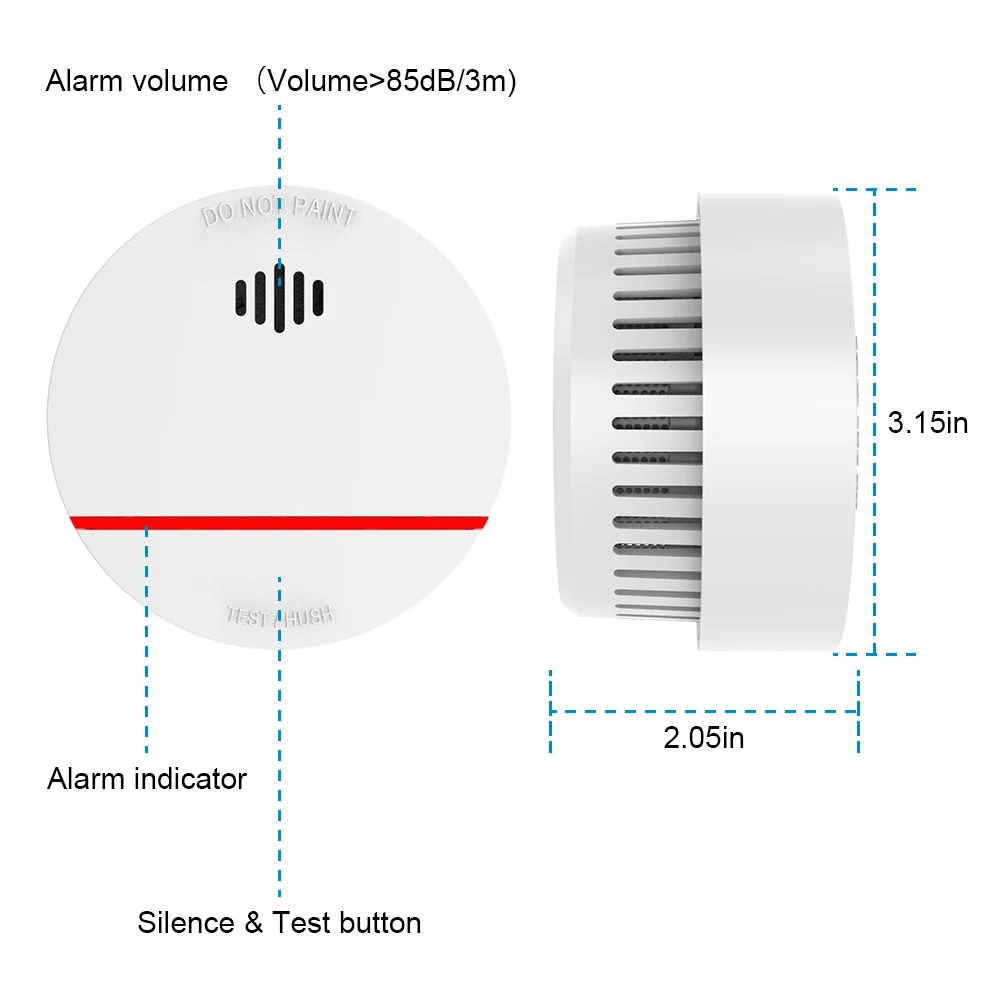 CPVan SM03 Smoke Detector rookmelder 10 jaar Security Fire Protection with EN14604 CE Certified 85dB Fire Alarm Detector
