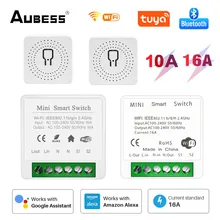 

Aubess 10/16A Mini WiFi Smart Switch Support 2-Way Control Timer Wireless Switches Smart Home Automation Works With Alexa Google