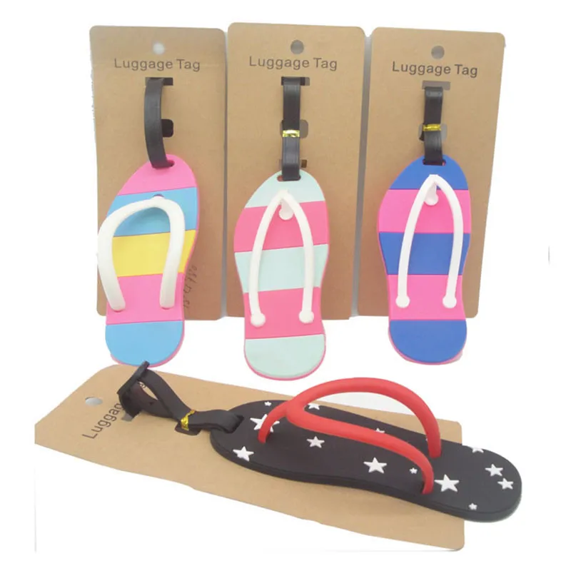 

Slipper Travel Accessories Creative Luggage Tag Silica Gel Suitcase ID Address Holder Baggage Boarding Tags Portable Label