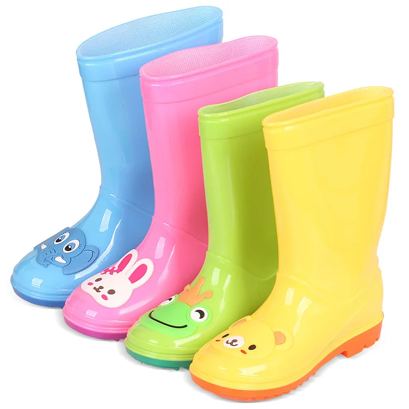 Новые детские длинные непромокаемые сапоги для девочек и мальчиков; детская водонепроницаемая обувь; непромокаемые сапоги; нескользящая резиновая обувь для малышей