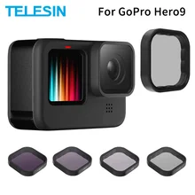 Telesin nd8 nd16 nd32 cpl lente filtro conjunto liga de alumínio quadro para gopro hero 9 câmera ação nd cpl lente accessoreis