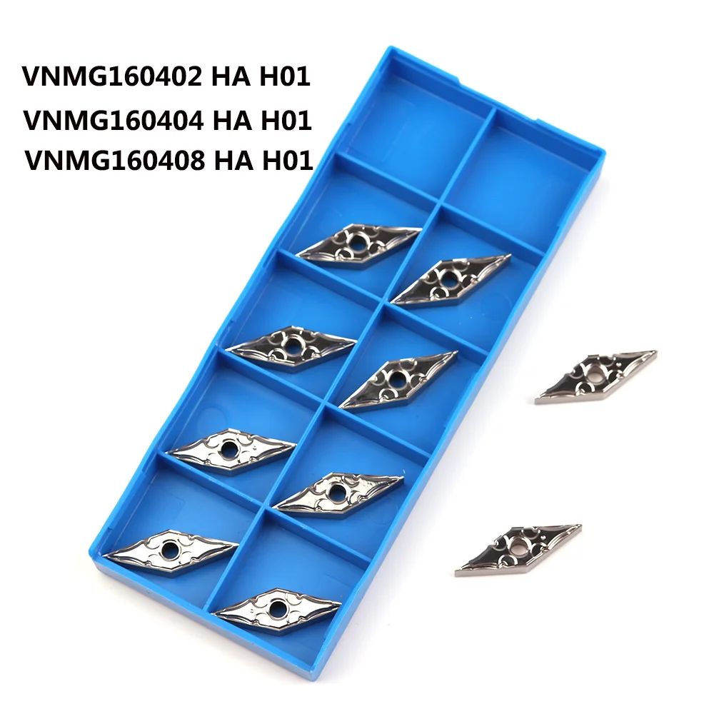 10 Stück VNMG160402 VNMG160404 VNMG160408-HA H01 Runde Drehmesser-Einsätze für Kupfer und Aluminium, Spezielle VNMG-Serie Drehwerkzeuge – Detail 6