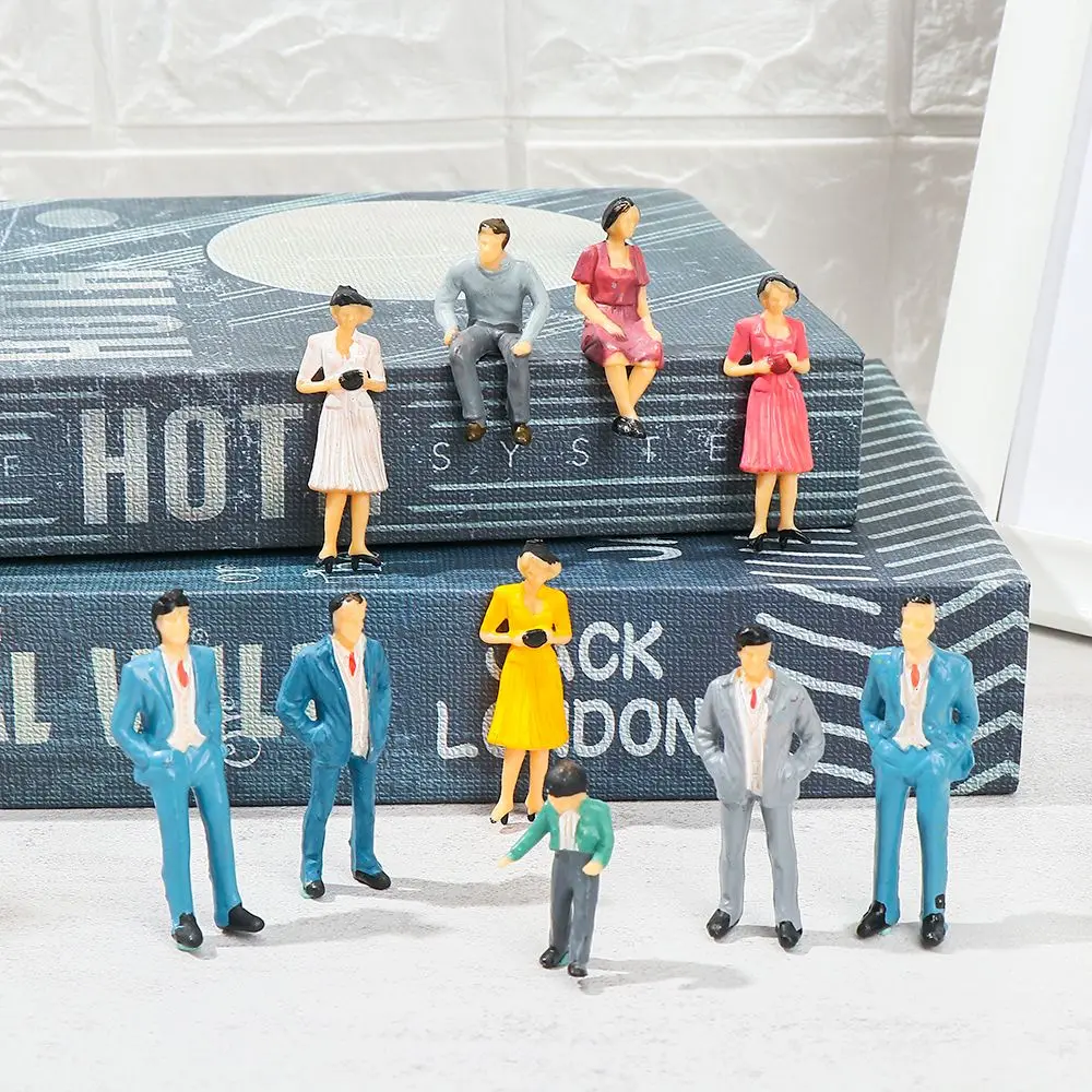 10Pcs 1:25/Maßstab 1:30 Modell Gebäude Passagiere DIY Charakter Kunststoff Miniatur Menschen Figuren Stehen Menschen Verschiedene Posen – Detail 9