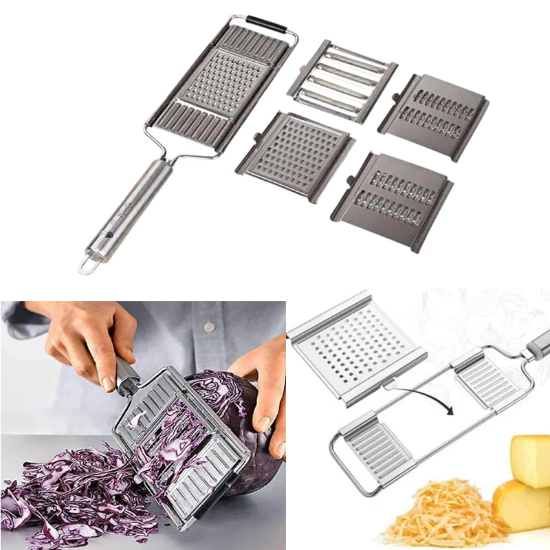 

4blade/set Multifunctional Stainless Steel Manual Vegetable Grater Fruit Cutter Cheese Mill Machine Manual Food Slicer Kitchen