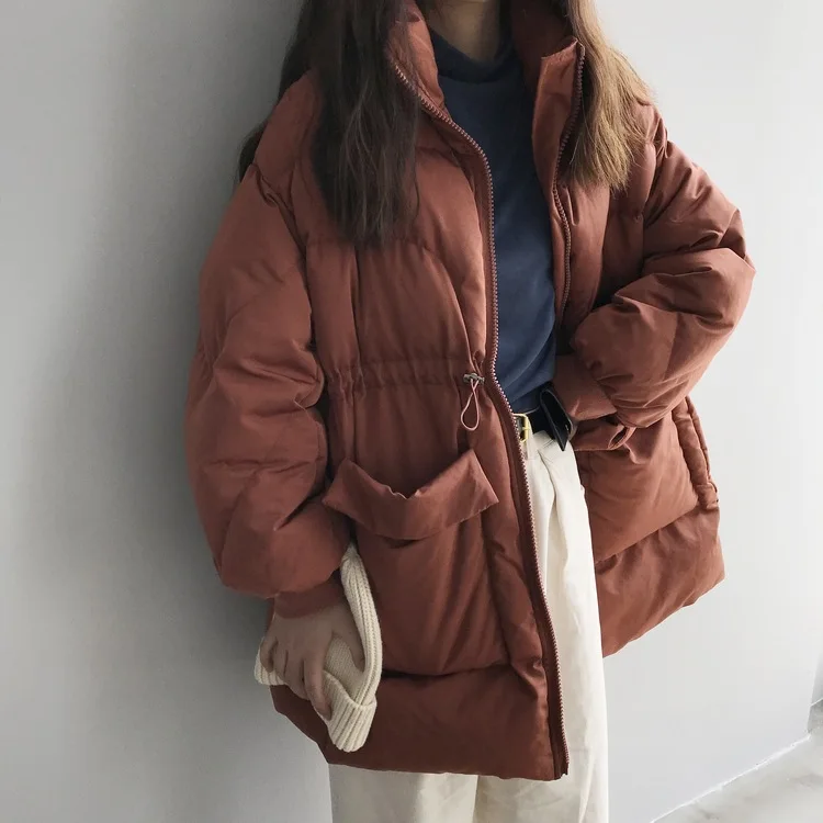 Океанlove зимняя куртка для женщин, плотные теплые парки с большими карманами, корейская модная куртка с воротником-стойкой на молнии для женщин 13077