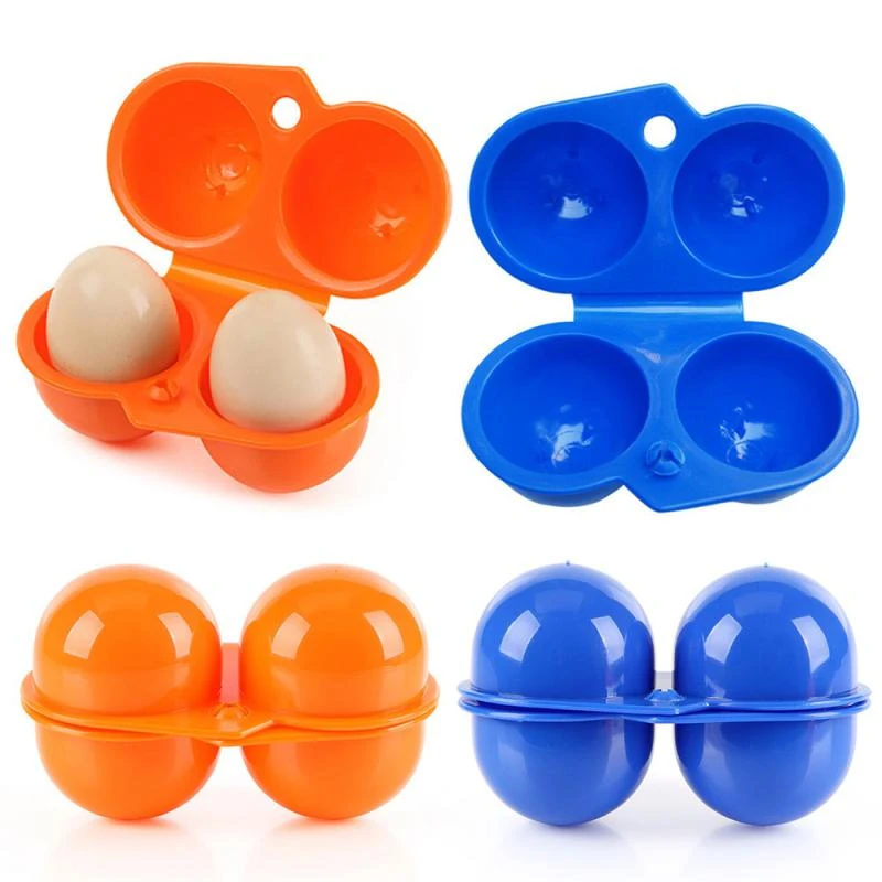 2pcs Egg Carrier Portable Folding Container Storage Box for Camping