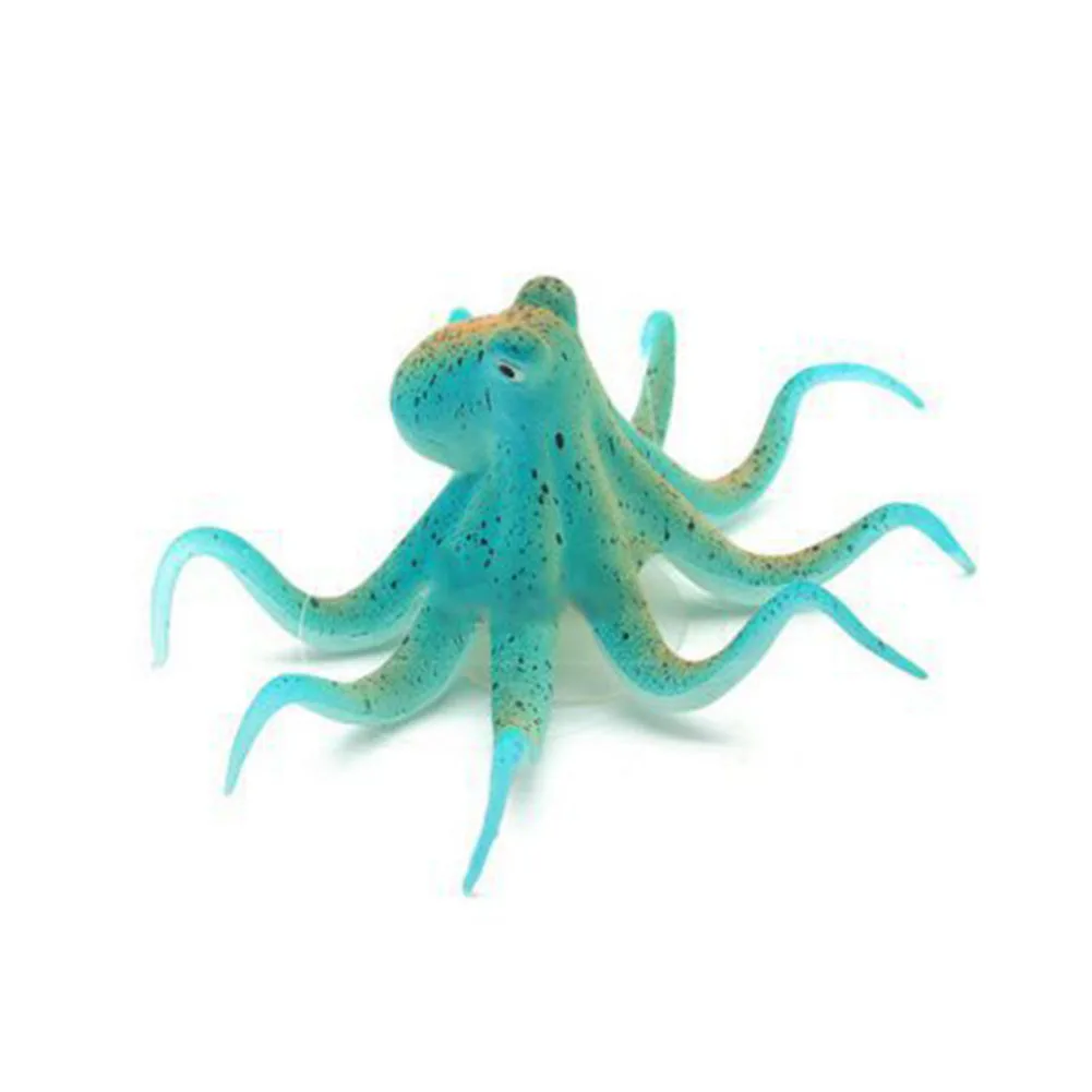 

Landscaping Small Fluorescent Ornament Silicone Decoration Aquarium Suction Cup Simulation Water Artificial Octopus Fish Tank