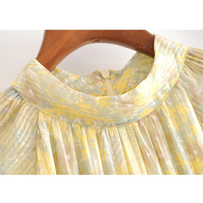 Женские свободные платья с круглым вырезом и металлическим принтом, женское элегантное платье с длинным рукавом, платья до середины икры для женщин, JZ