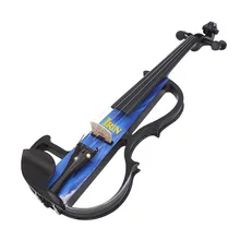 Полный размер 4/4 Электрическая Скрипка скрипка клен струнный инструмент черное дерево гриф подбородок 1/" соединительный кабель наушники