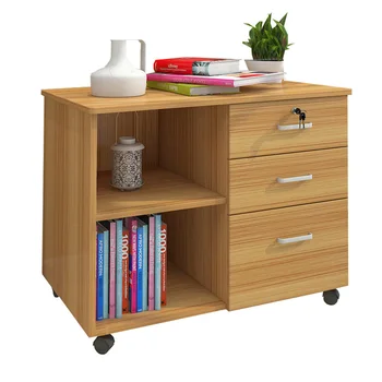 

Wooden office cabinet floor-to-ceiling filing cabinet mobile low cabinet with lock three drawer file data cabinet storage