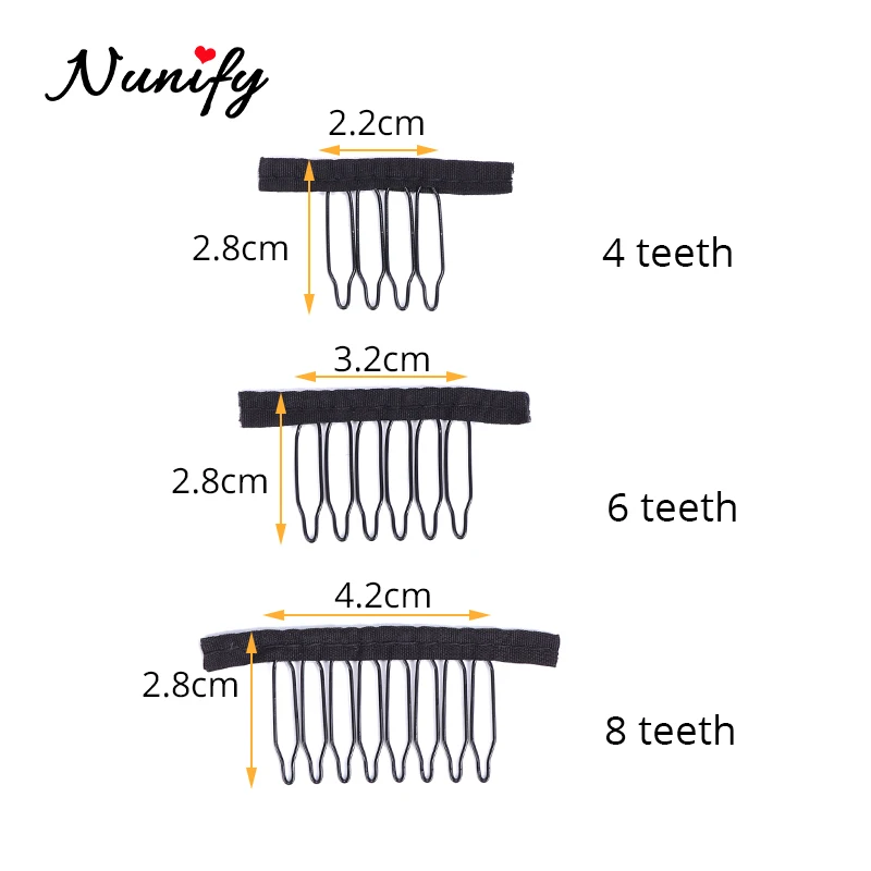 YTBYT 24 Pcs Wig Combs to Secure Wig 6-Teeth Wig Comb Wig Clips