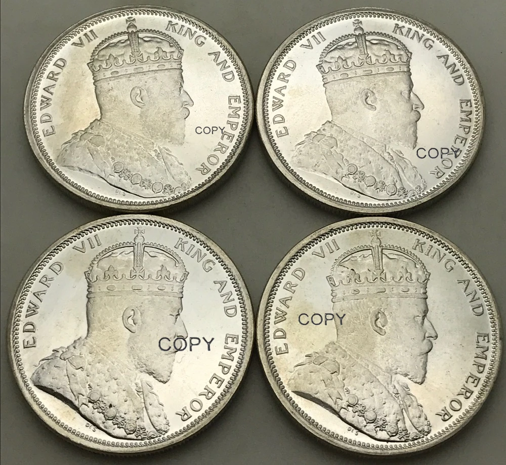 Копия посеребренной монеты Малайзия Саравак Эдвард VII король император 1904 1907 1908