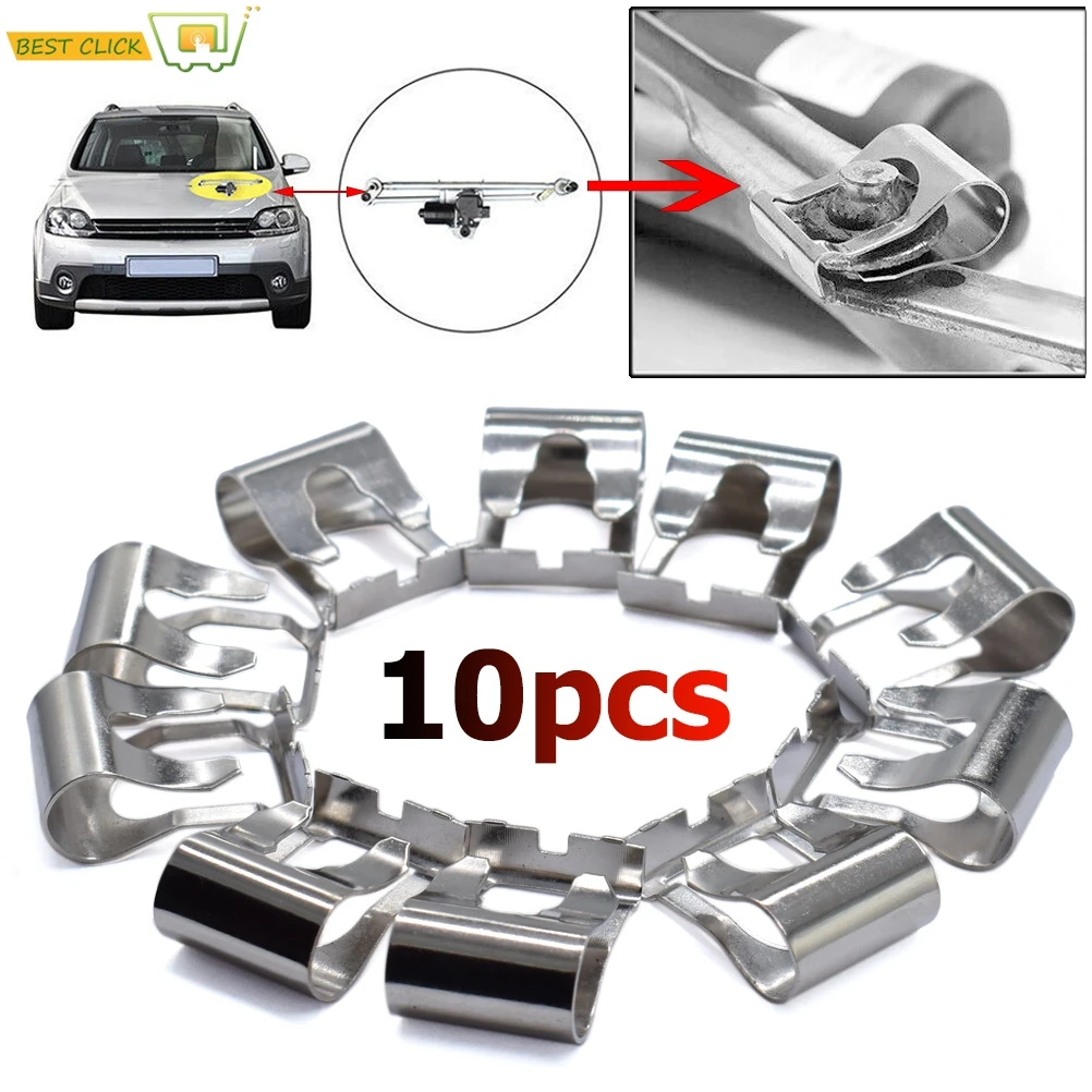 10 piezas limpiaparabrisas conexión Motor barras reparación Clip parabrisas armas enlace mecanismo Clips Pinza de resorte arreglar Universal|Cierre y clip de coche| - AliExpress