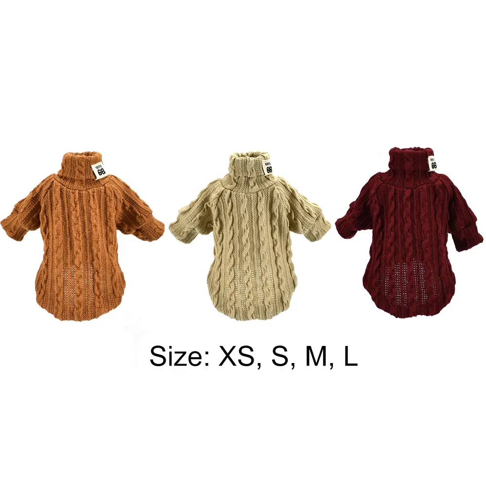 Вязаный свитер для собак, XS-L куртка для собаки, теплая одежда, пальто, Трикотажный костюм для кошки, модная одежда для щенков, одежда для отдыха на открытом воздухе, водолазка для домашних животных, зима-осень