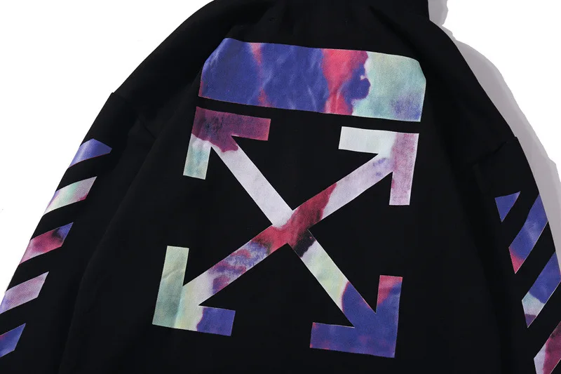 Off-White градиентная синяя полоса стрелка Пара Толстовка