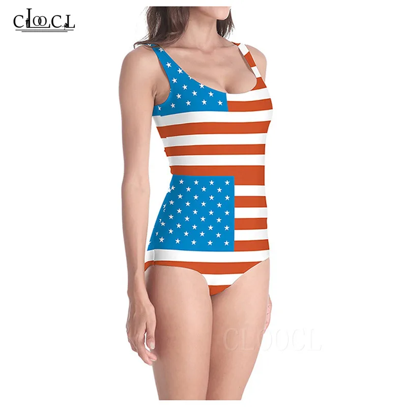 Hot Sportswear Swimming Suit For Women Sleeveless Sexy Swimsuit American Flag Swimwear 3D Print Beach One Piece Swimsuits badpak (3)