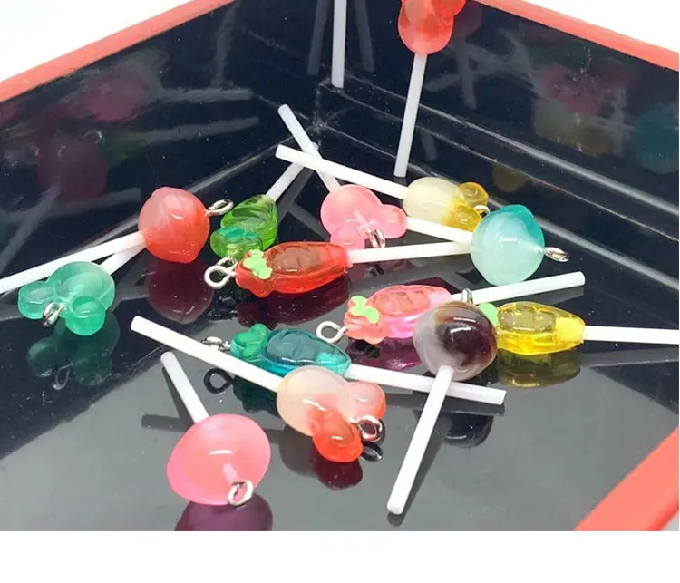 5 шт. Смола Kawaii 3D моделирование леденец Шарм кулон для DIY изысканные серьги брелоки модные ювелирные аксессуары LL020