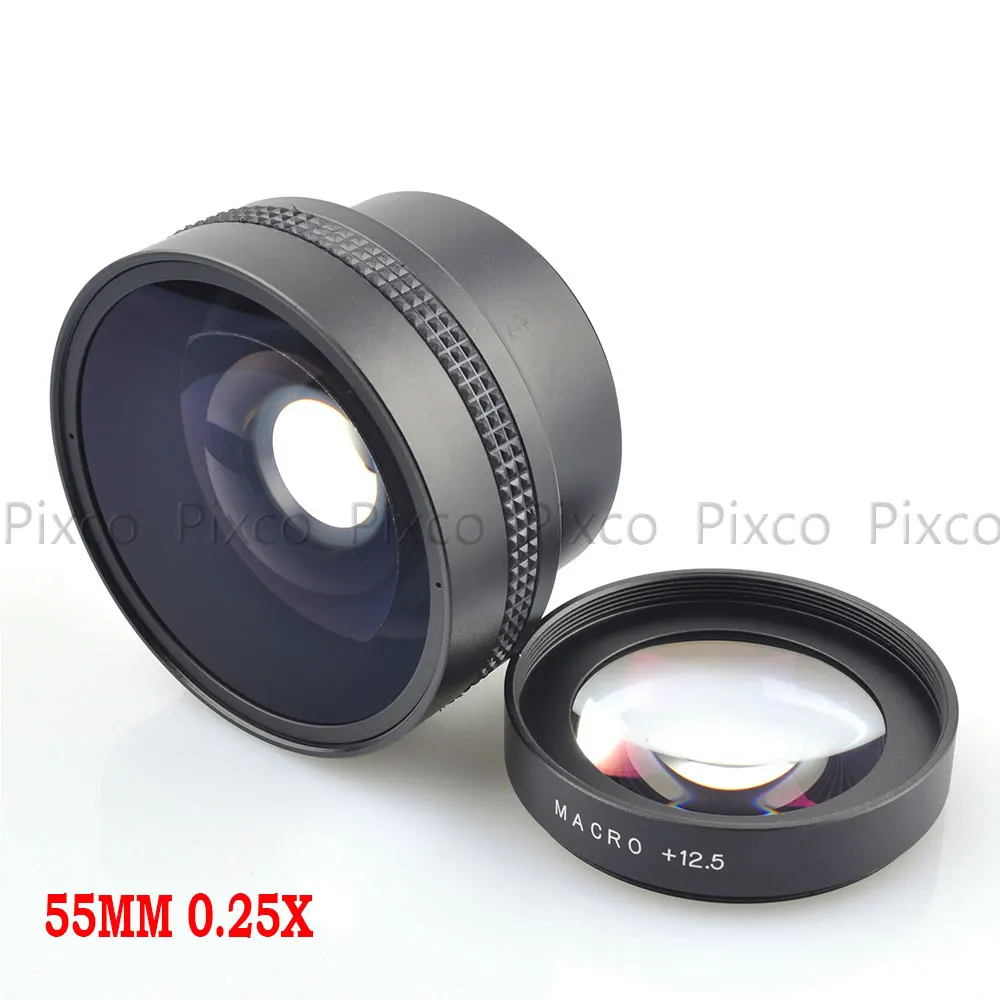 55 мм 0.25X Супер широкий угол макросъемки Рыбий глаз объектив для Canon NIKON PENTAX DSLR SLR камеры 55 мм резьба объектива