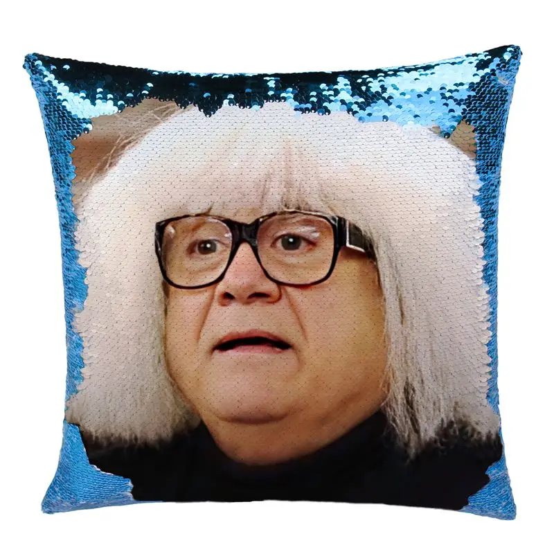 DIY Блестки Danny Devito Реверсивный меняющий цвет чехол для подушки Волшебная Русалка декоративная наволочка с шампанским - Цвет: blue