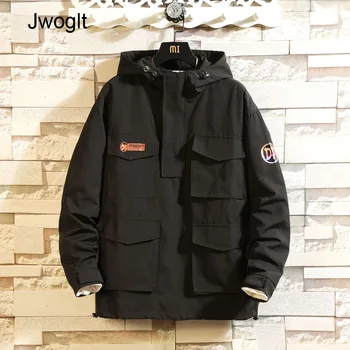 

Spring Fashion Hooded Jacket Male Sportswear Mens Letter Pullover Long Sleeve Black Army green Coat Clothes Streetwear Clothing