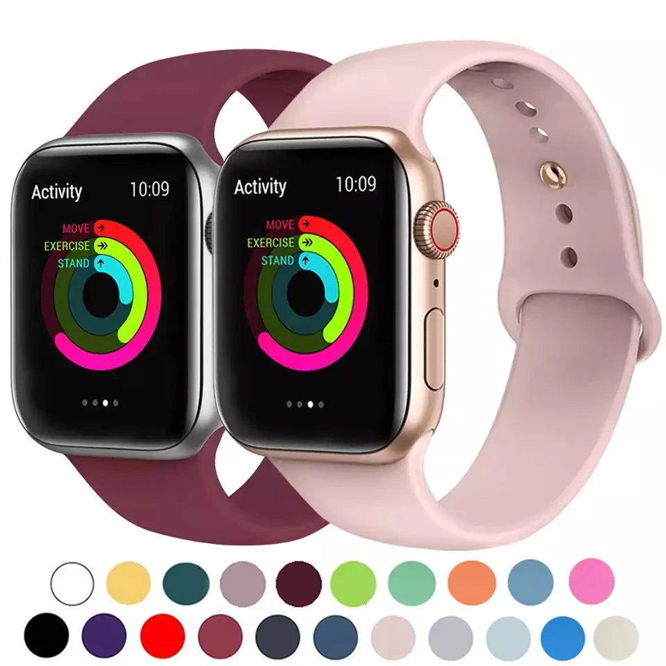para Apple Watch silicona / 40mm 42 / 44mm pulsera para Apple Watch series 5 4 2 1 [almacén en Rusia] envío gratis|Correas de reloj| - AliExpress