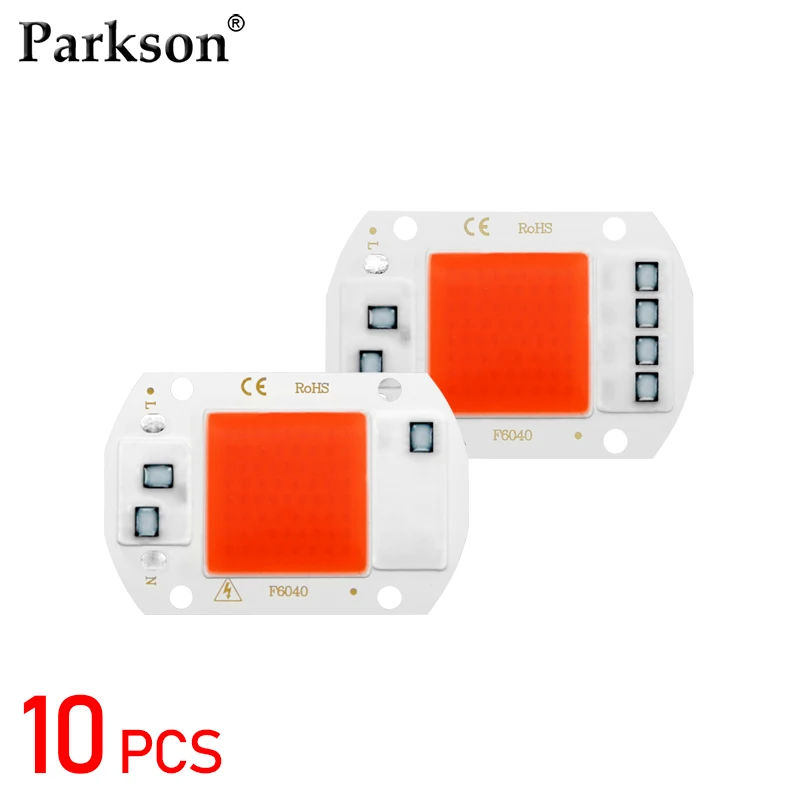 10pcs/lot LED Grow COB Chip Full Spectrum LED Grow Light Phyto Lamp AC 110V 220V 50W for Indoor Plant Light Seedling Lamp Grow Light
