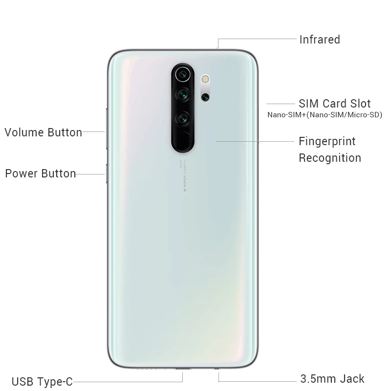 В наличии глобальная версия Xiaomi Redmi Note 8 Pro 6 ГБ 128 Гб Смартфон 64MP Quad Camera 53 &quotэкран MTK