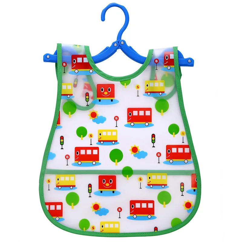 baby essential  1pcs Quality Bib Adjustable Baby Bibs Plastic Waterproof Lunch Feeding Bibs Baby Cartoon Feeding Cloth Children Baby Apron De Children's Finger Toothbrush Baby Accessories