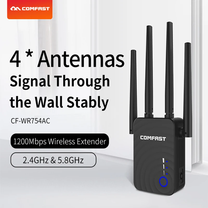 1200 Мбит/с COMFAST CF-WR754AC беспроводной WiFi удлинитель антенна с 4 антеннами Ethernet 2,4/5 ггц wifi ретранслятор усилитель сигнала