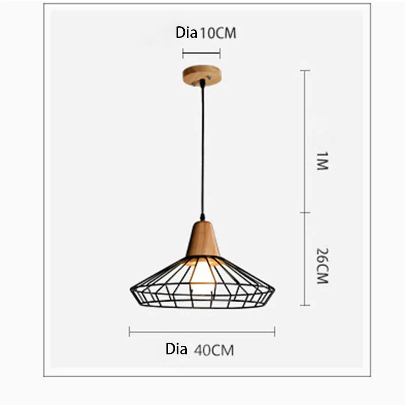 Скандинавский винтажный подвесной светильник с деревянным шкивом 90-260 в, промышленная осветительная арматура, ретро подвесной светильник для бара, гостиной
