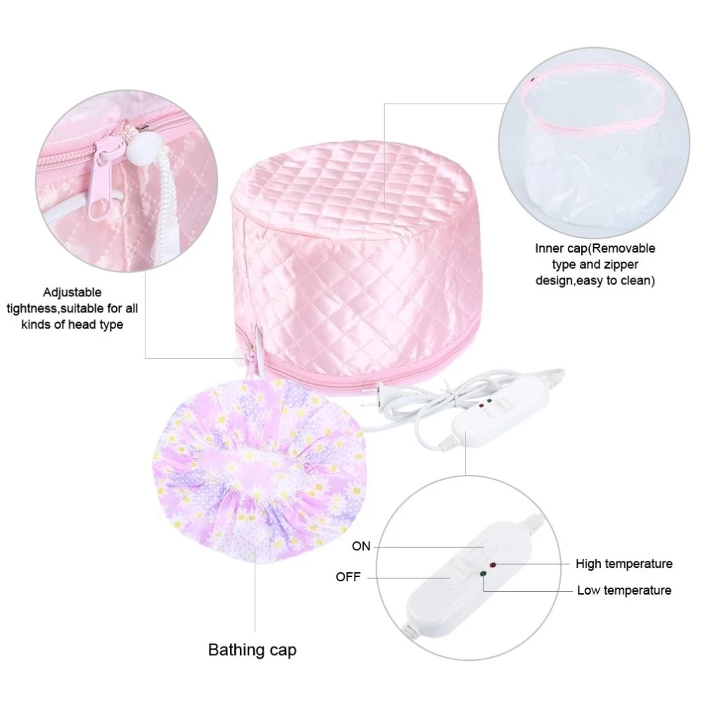 Hair Steamer Cap US/EU Plug Dryers Electric Hair Heating Cap Thermal Treatment Hat Beauty SPA Nourishing Styling Care