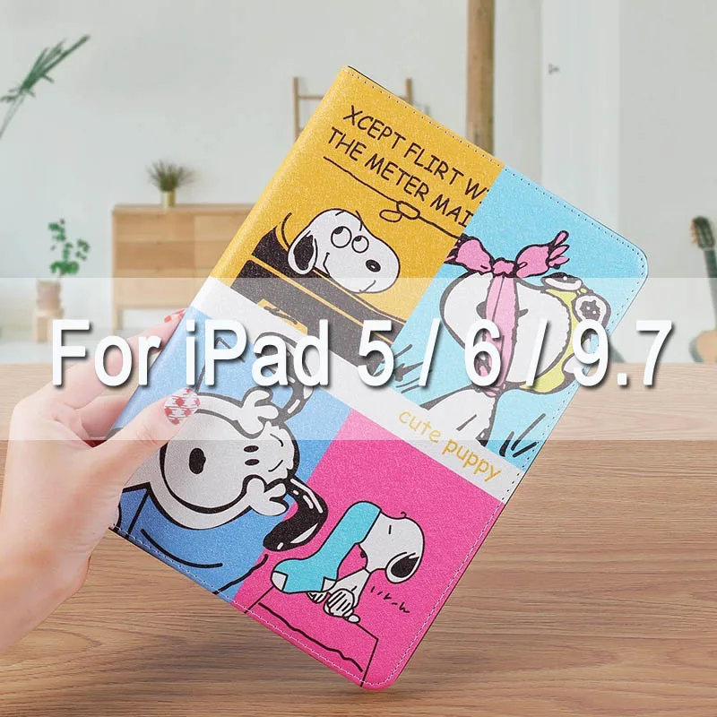 For iPad Air and 9.7 Мягкий черный чехол с изображением милой собаки для iPad Air 1/2, чехол для iPad Pro 10,5 iPad mini Auto Wake Up/Sleep - Цвет: For iPad Air and 9.7