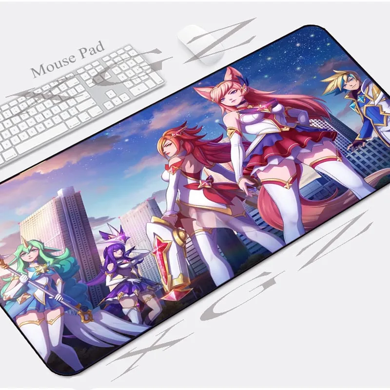  XGZ Customized Large Mouse Pad Anime Campus Sexy Cute Girl Boy Locking Edge Computer Desk Mat Slip 