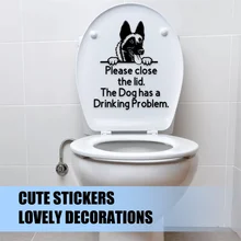 

Please Close The Lid Sign Modern Humorous Useful Sign Sticker Fun Bathroom Toilet Seat Sticker Decal