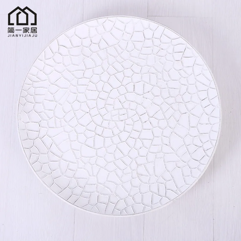 Nordic round solid wood coffee table retro sofa small coffee table side table creative home small table flower pot stand