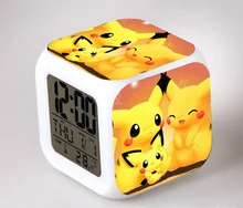 

7 Color Changing Pet Monster Alarm Clock LED Digital Clock Night Light Glowing Kids Desk Clock Children Gift With Thermometer