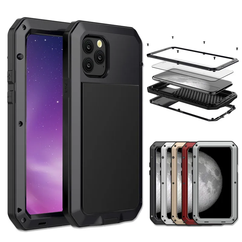 Чехол на iPhone Heavy Duty противоударный алюминиевый чехол для 11 Pro Max XR XS MAX 6 6S 7 8 Plus X 5S