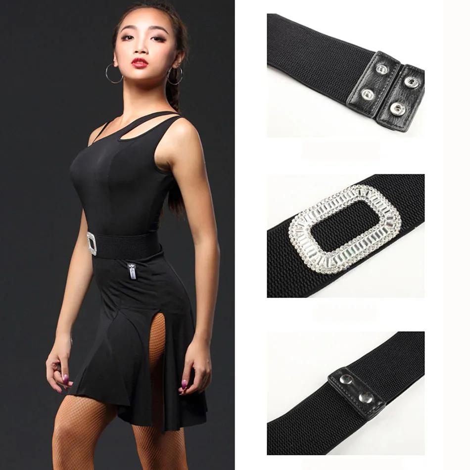 Fake Diamond Design Shining Women Latin Dance Belt Accessory Latin