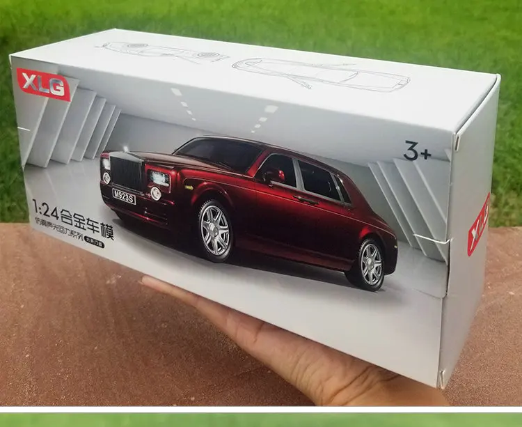 1:24 Rolls Royce Phantom металлические игрушечные колеса, имитационный звуковой светильник, вытяжной задний светильник, коллекция детских подарков, литая под давлением модель автомобиля