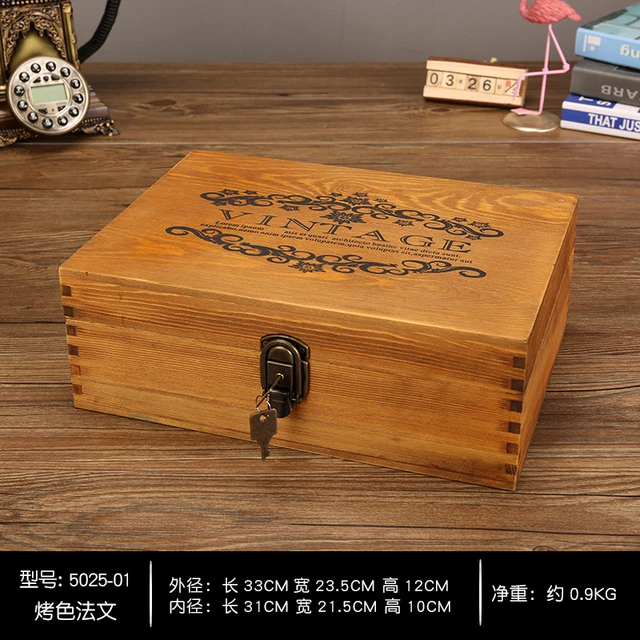 Personalized Wooden Jewelry Box With Lock, Secret Lock Box With Key,  Treasure Chest, Walnut Treasure Chest 