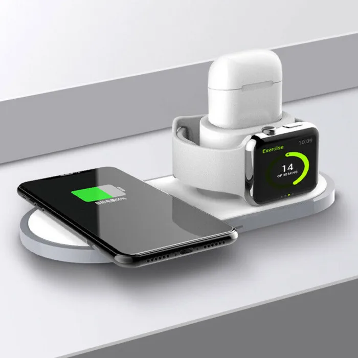 3 In1 QI Wireless Charger Dock Stand Fast Charge for iPhone Headsets Apple Watch VDX99