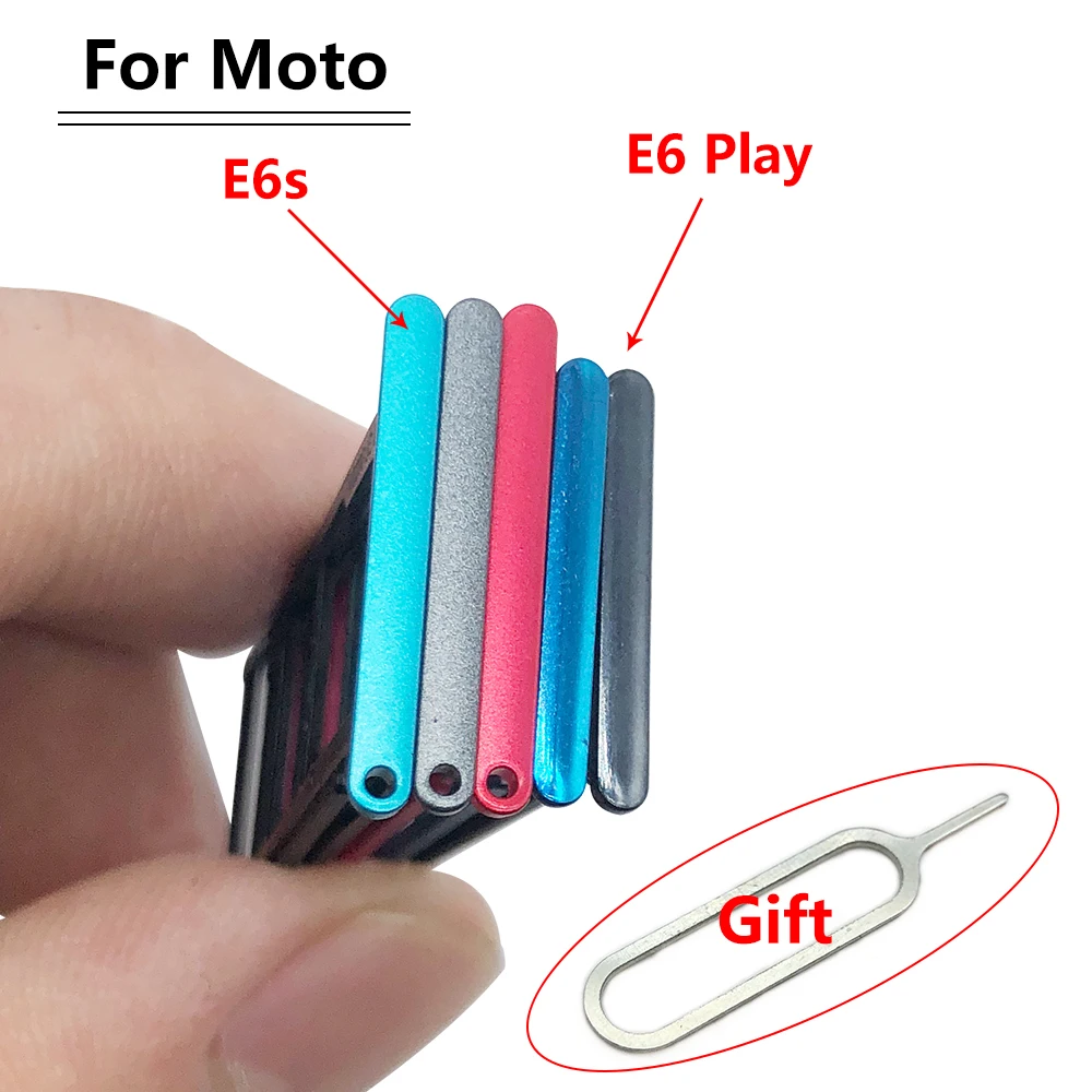 새 SIM 카드 트레이 칩 슬롯 드로어 홀더 교체 부품 카드 어댑터 소켓 모토 E6 플레이 6S E7 E7i 파워 E7 플러스용