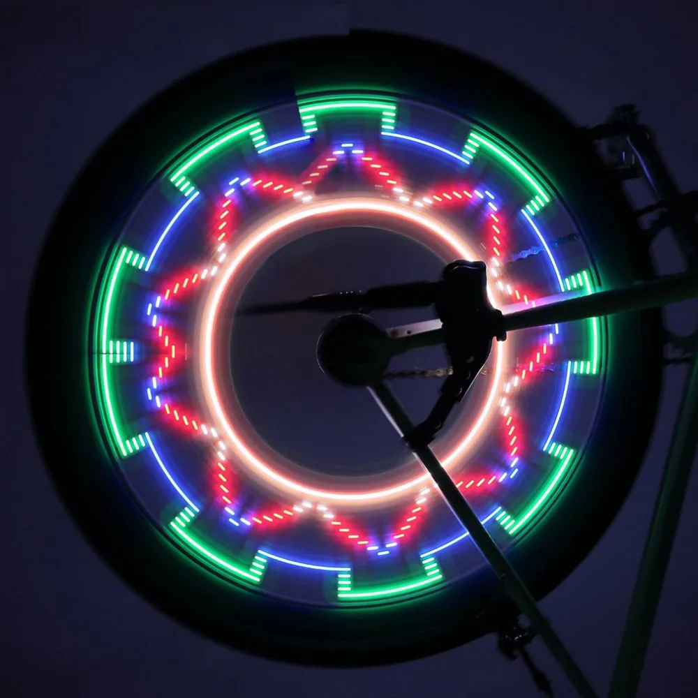 Colorful Bicycle Lights Bike Cycling Wheel Spoke Light 32 LED 32-pattern Waterproof Riding Decorative Lighting Drop shipping
