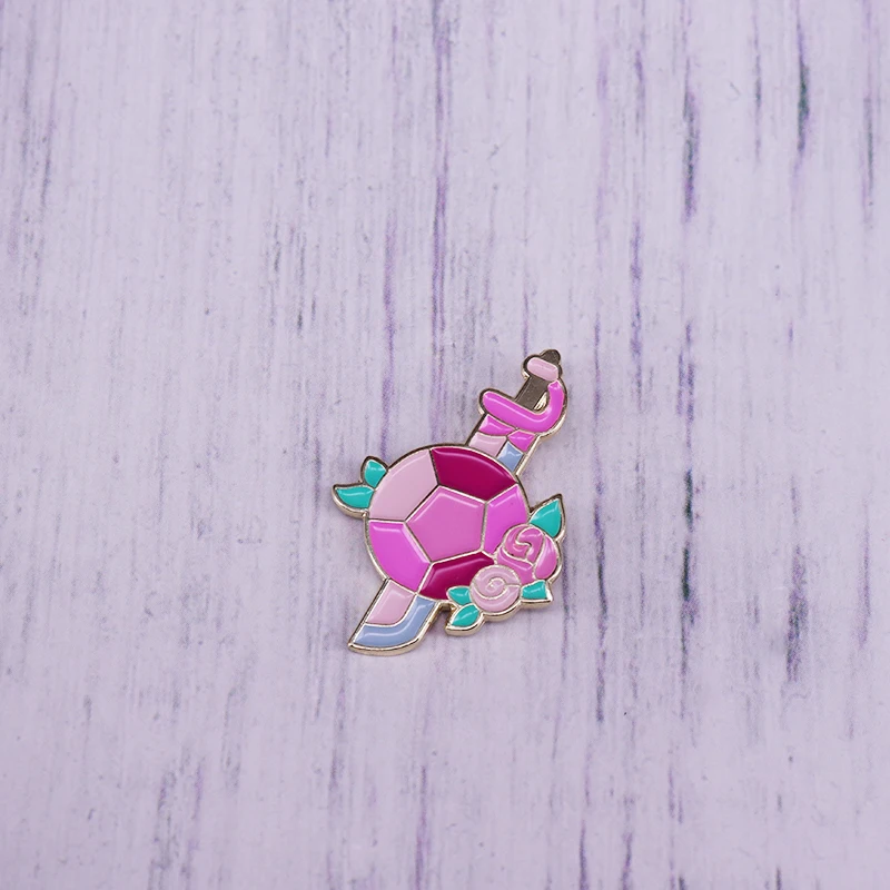 

Awesome enamel pin Rose Quartzsword and gem pin Steven Universe brooch