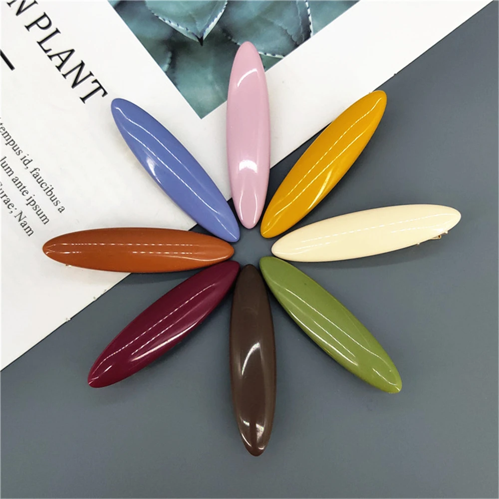 Новые яркие цвета Акриловые зажимы для волос геометрические каплевидные шпильки