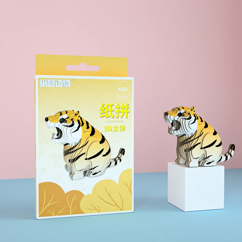 Juego de construcción de cartas para niños, juguete de construcción con diseño de animales en 3D